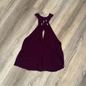 Free People Burgundy Halter Top